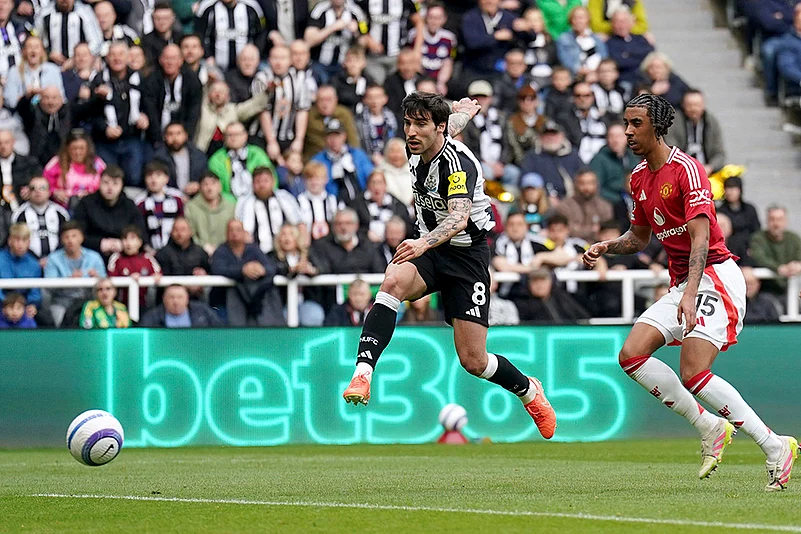 Britain Soccer Premier League Newcastle United and Manchester United: Sandro Tonali