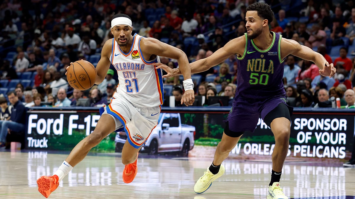 File : Aaron Wiggins in action against the New Orleans Pelicans.