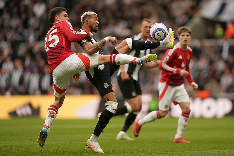 Britain Soccer Premier League Newcastle United and Manchester United: Manuel Ugarte