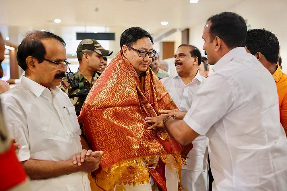 | Photo: @KirenRijiju on X via PTI : Kiren Rijiju in Kerala