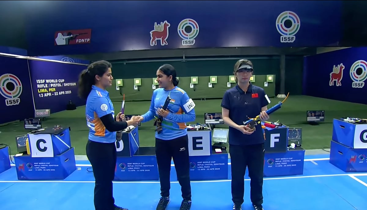 NRAI : Jhajjar girls bring double podium in Lima as Suruchi wins back-to-back world cup gold, Manu bags silver.