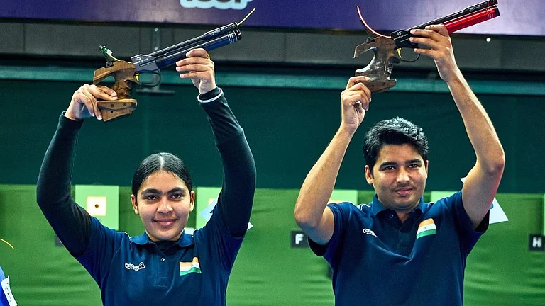 Suruchi Inder Singh with Saurabh Chaudhary. - X/ISSF