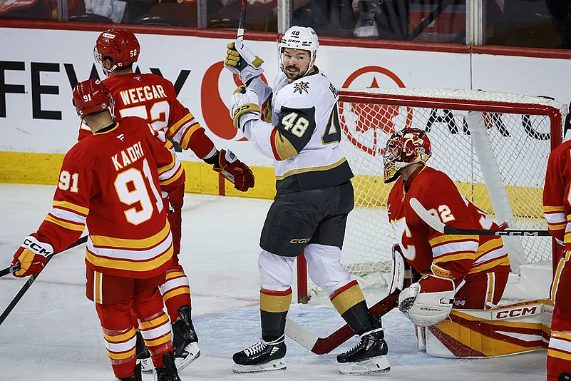 NHL Hockey game Calgary Flames Vs Vegas Golden Knights: Tomas Hertl
