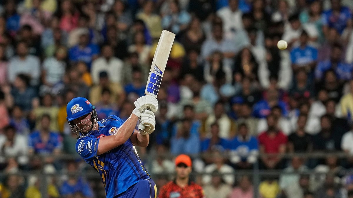 AP Photo/Rajanish Kakade : Mumbai Indians' Will Jacks plays a shot during the Indian Premier League cricket match between Mumbai Indians and Sunrisers Hyderabad at Wankhede Stadium in Mumbai.