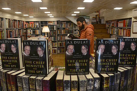 The Chief Minister and The Spy book at a store in Srinagar