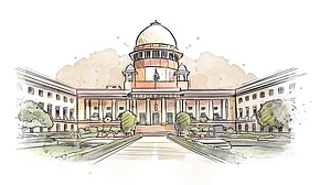 Illustration By Saahil for Outlook India : Supreme Court of India
