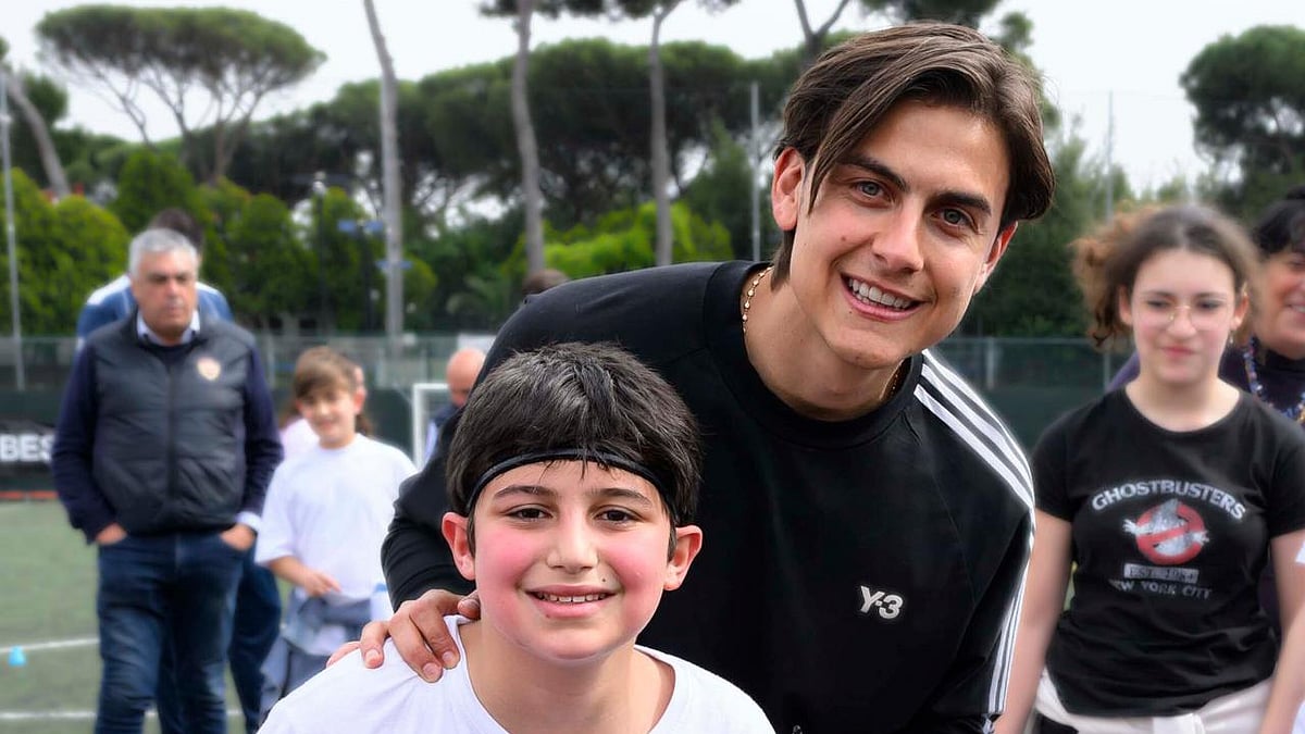 Paulo Dybala attends the 'Sport for Good' programme in Rome. - Special Arrangement