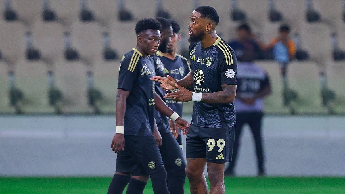 | Photo: X / ALAHLI_FCEN : Al-Ahli's Ivan Toney celebrates after scoring against Al Feiha in the Saudi Pro League 2024-25.