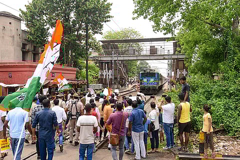 IYC Rail Roko protest in Patna