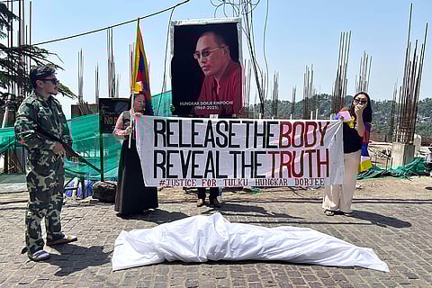 Exiled Tibetan activists Protest