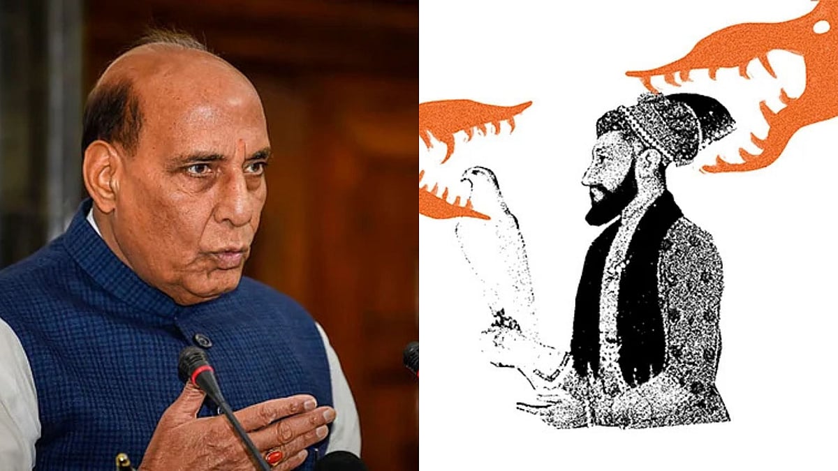 | Pic- Illustration By Vikas Thakur For Outlook/ Rajnath Singh File : Union Minister Rajnath Singh/ Aurangzeb Illustraion
