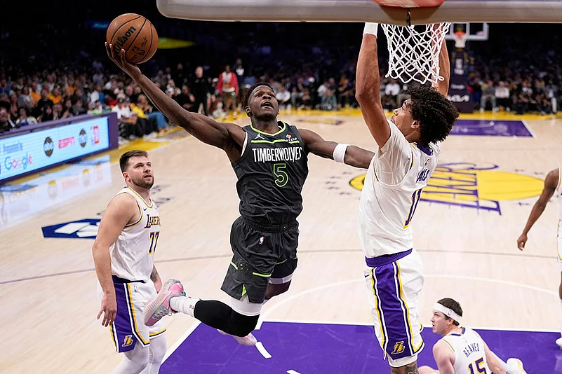 NBA basketball Minnesota Timberwolves vs Los Angeles Lakers: Anthony Edwards