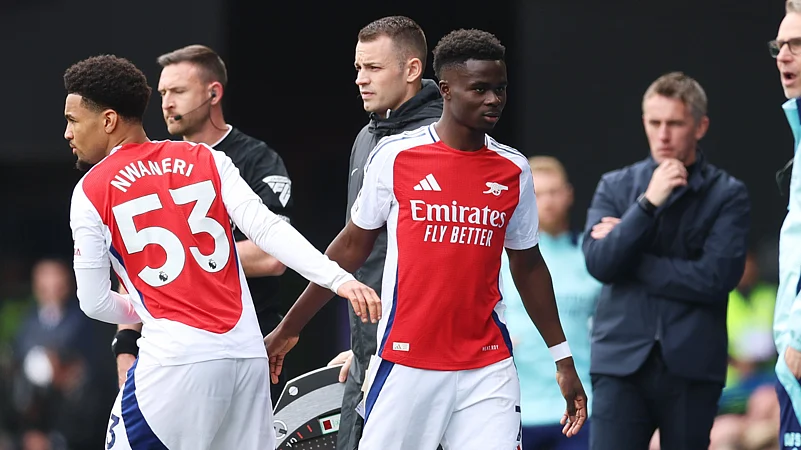 Bukayo Saka was taken off during Arsenals win at Ipswich