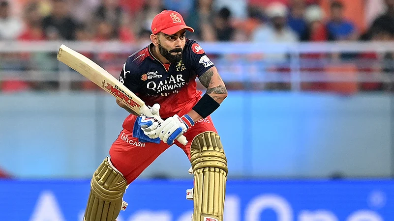 Virat Kohli in action against Punjab Kings.