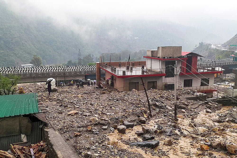 | Photo: PTI : Torrential rain wreaks havoc in J-K's Ramban