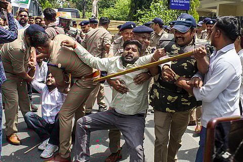 Congress protest in Dehradun