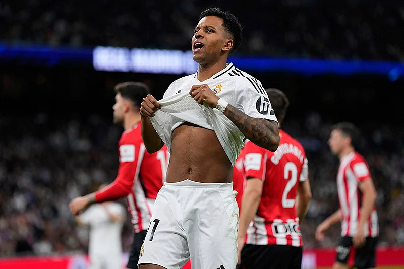Spain Soccer La Liga 2024-25 Real Madrid vs Athletic Bilbao: Rodrygo