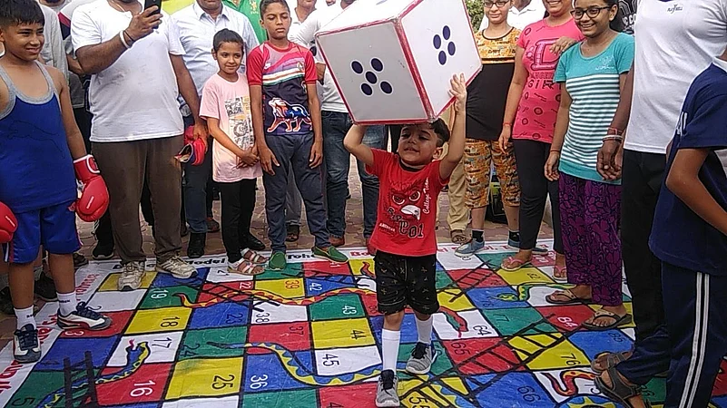 Children participating in sports event