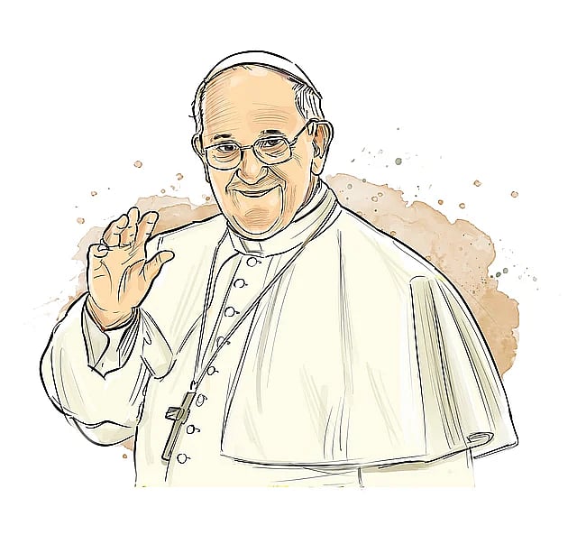 Pope Francis - | Illustration by Saahil for Outlook India