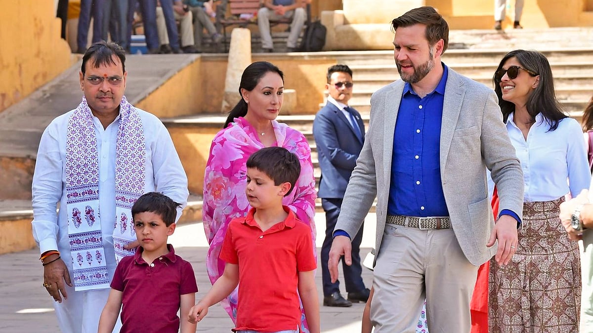 PTI : US Vice President JD Vance with his family in India