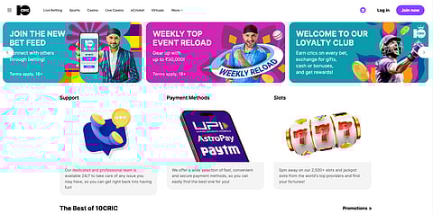 10Cric homepage