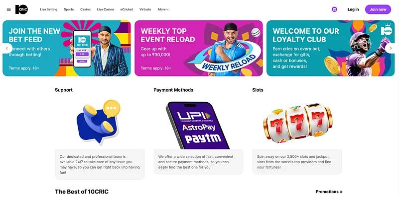 10Cric homepage