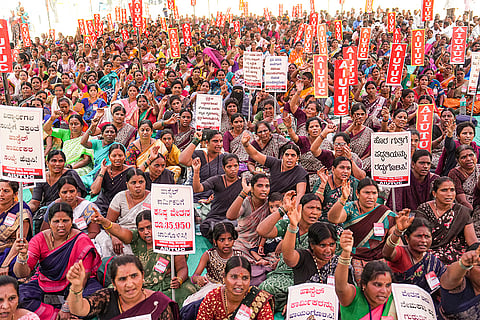 Hostel employees protest