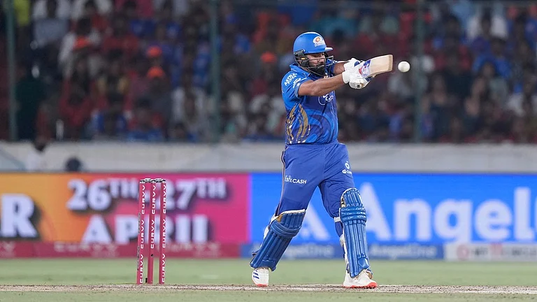 Rohit Sharma scored his second consecutive fifty - AP/Mahesh Kumar A.