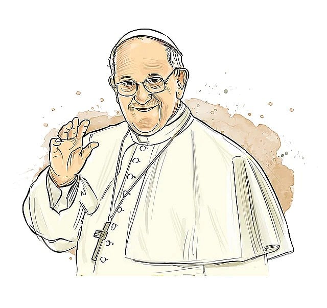 | Illustration by Saahil for Outlook India : Pope Francis To Lie In State For Final Farewell Before Saturday Funeral, Says The Vatican
