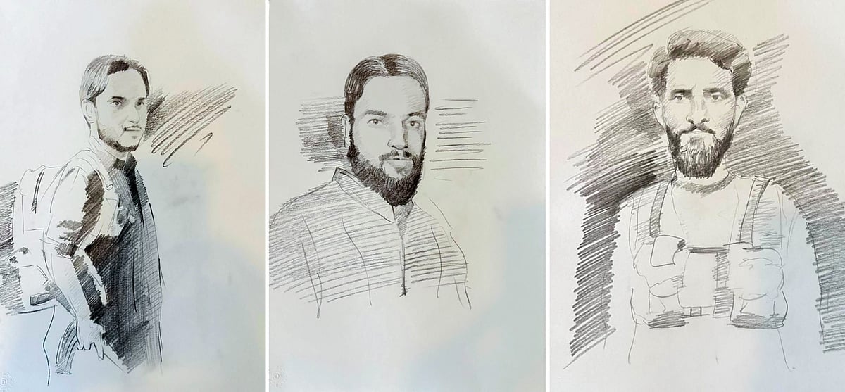 sketches of suspected militants 