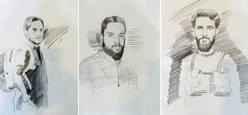 sketches of suspected militants