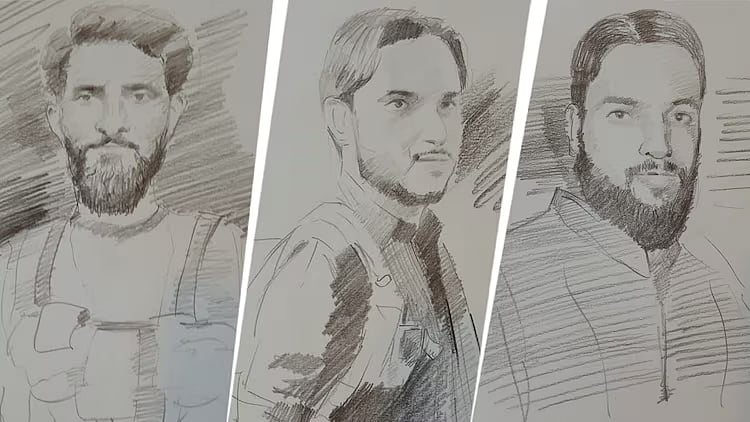 PTI : Sketches of the previously suspected militants. 