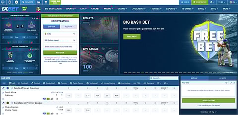 1xBet homepage