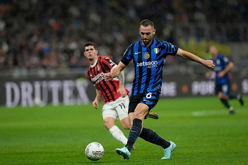 Italy Soccer Italian Cup 2024-25 Inter Milan Vs AC Milan: Stefan de Vrij