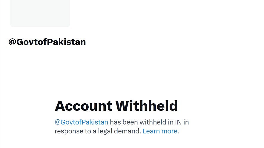 Screengrab from x : India bans government of Pakistan's Account