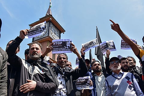 Pahalgam terror attack: Protest in Srinagar