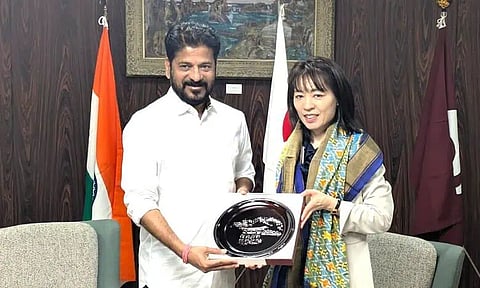 CM Revanth Reddy with Deputy Governor Mika Yokota