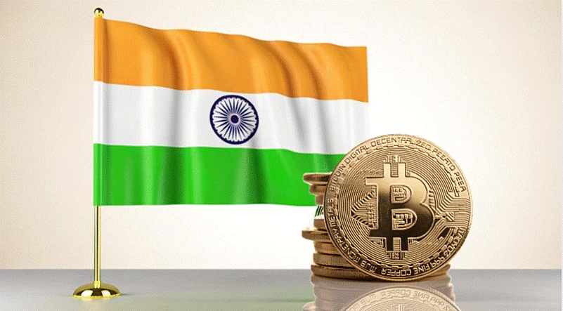 Indian flag and bitcoin