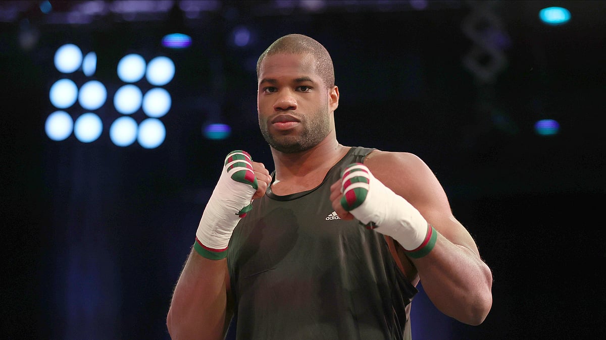 AP/Ian Walton, File : FILE - Britain's Daniel Dubois poses for the cameras after taking part in a boxing workout at the BT Sport studios, QEII Olympic Park in London, Nov. 29, 2022.