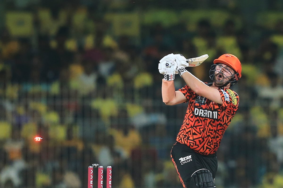 (AP Photo/R. Parthibhan) : Sunrisers Hyderabad's Travis Head is bowled out by Chennai Super Kings' Anshul Kamboj during the Indian Premier League cricket match between Chennai Super Kings and Sunrisers Hyderabad at M. A. Chidambaram Stadium in Chennai, India, Friday, April 25, 2025. 


