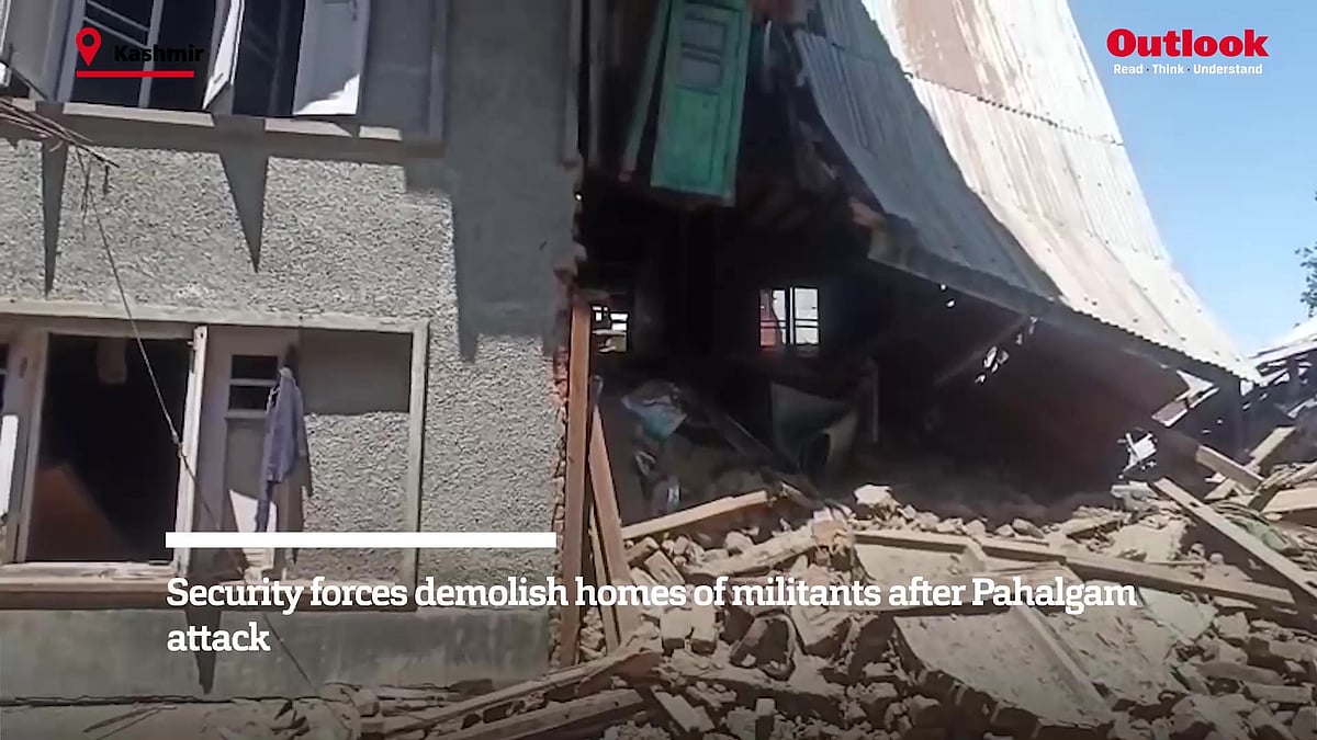 Militant Asif Sheikh’s House Razed in Manghama Area of Tral Town