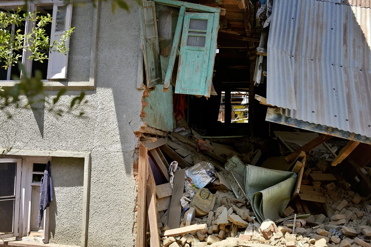 Damaged House of active militant Adil Hussain Thukroo.pahalgam attack