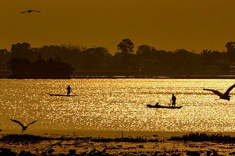 Fishermen catch fish in Bastar