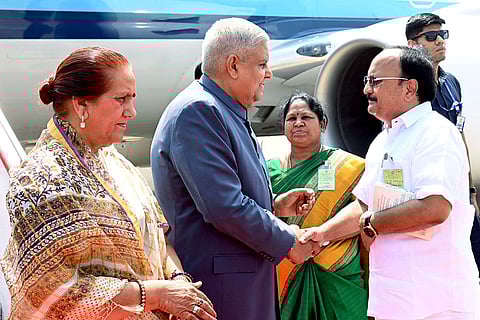 VP Dhankhar arrives in Tamil Nadu