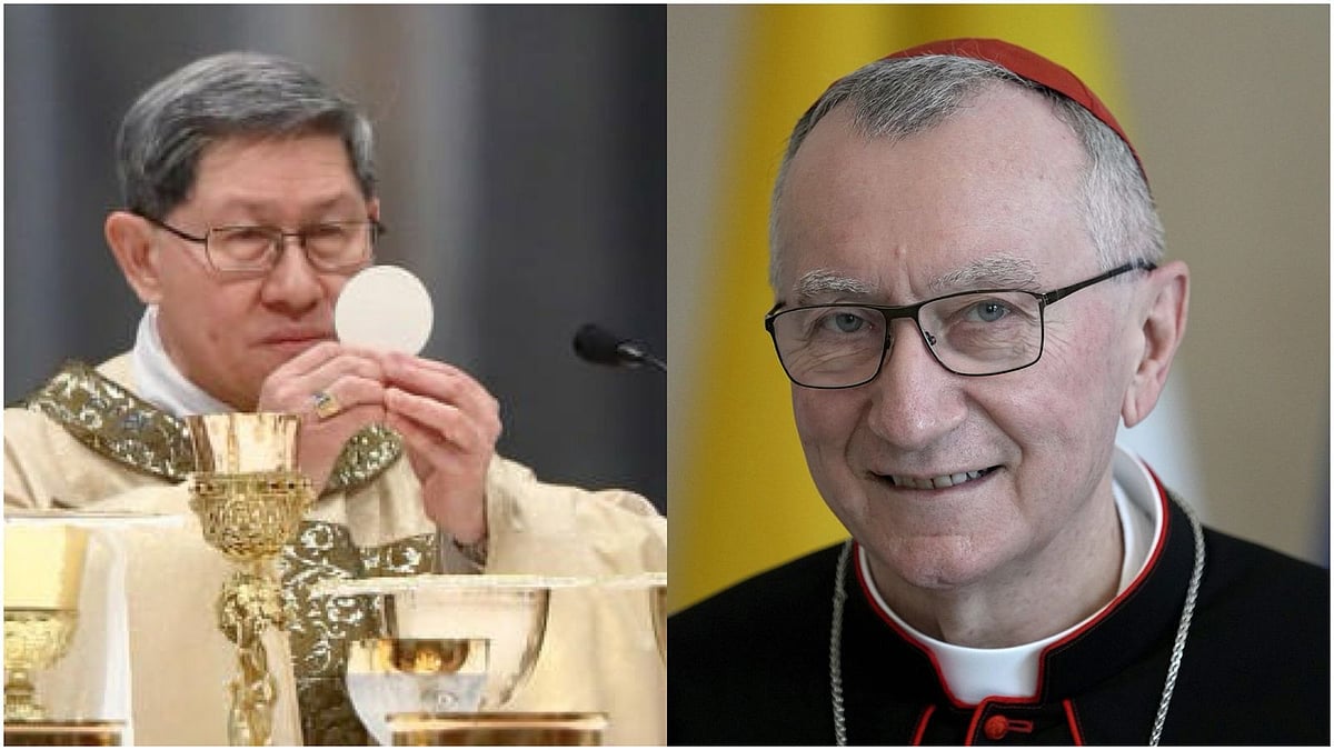 Getty Images/AP : Cardinal Luis Antonio Tagle (L) and Cardinal Pietro Parolin (R)