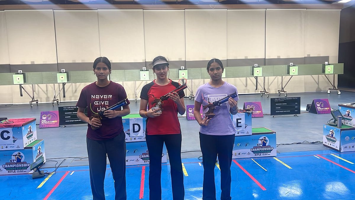 X | NRAI : Surendra Singh Memorial shooting podium.