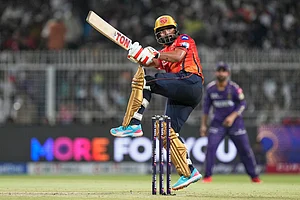 AP : Punjab Kings' Prabhsimran Singh plays a shot during the Indian Premier League cricket match between Kolkata Knight Riders and Punjab Kings at Eden Gardens in Kolkata in Kolkata , India, Saturday, April 26, 2025.