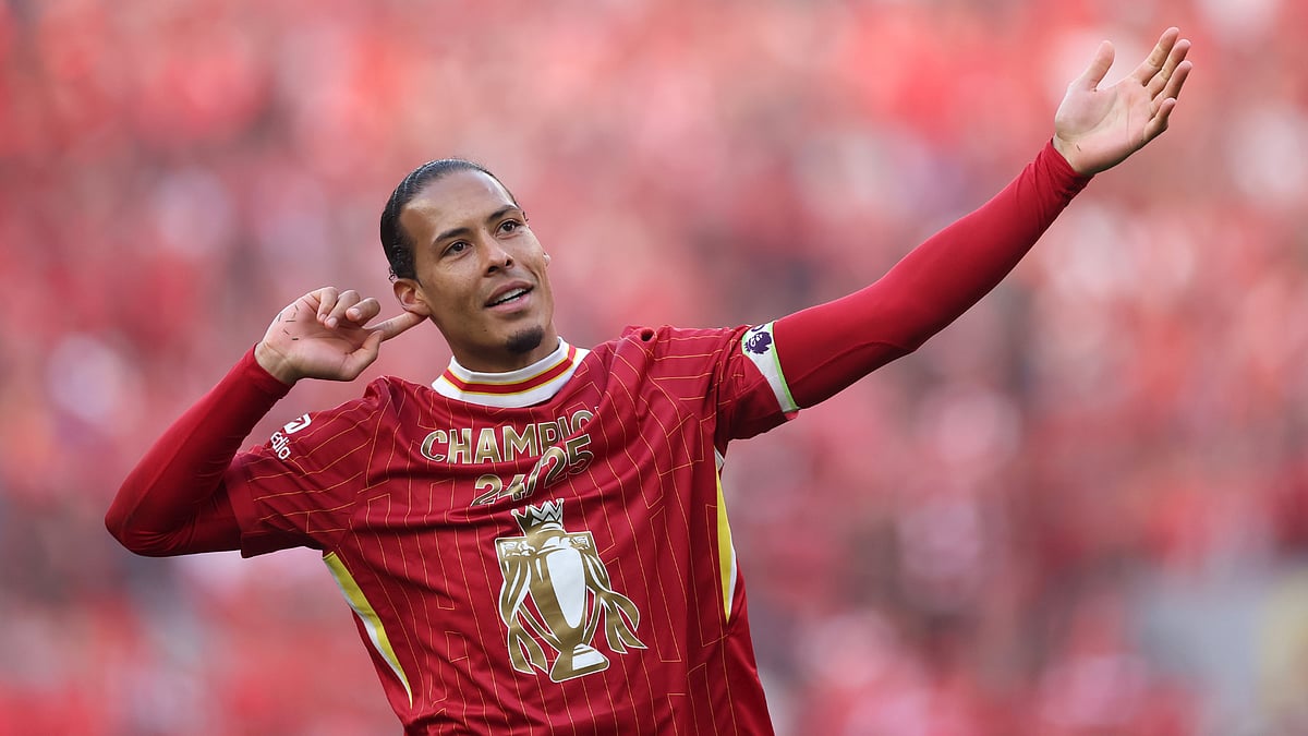 Virgil van Dijk celebrates Liverpool's victory over Tottenham Hotspur