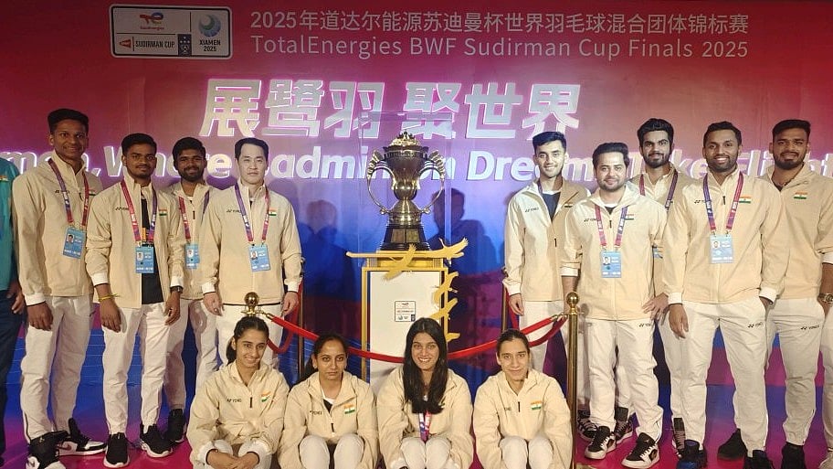 X | Yonex Sunrise India : India National Badminton team at the Sudirman Cup 2025. 