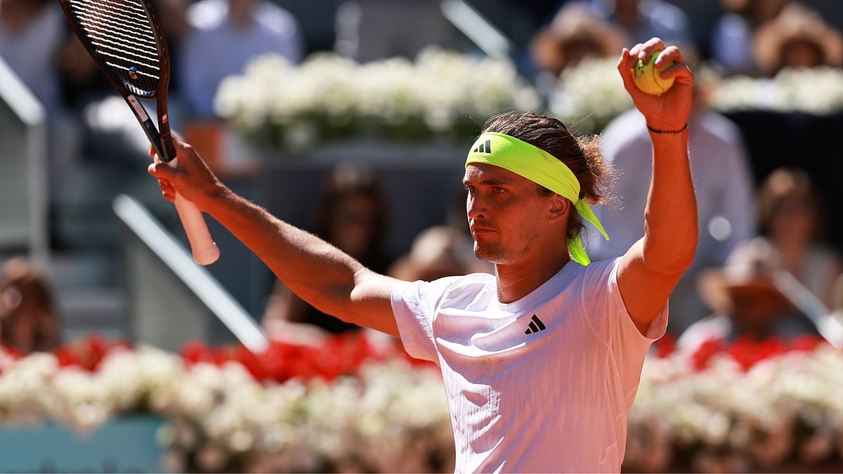 Alexander Zverev celebrates his win over Alejandro Davidovich Fokina at the Madrid Open